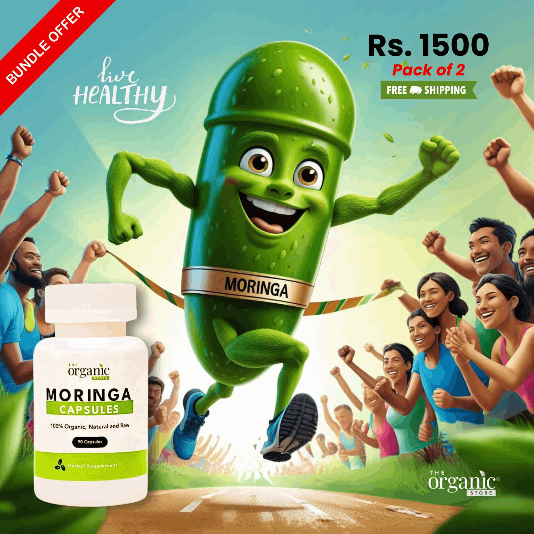 Bundle Offer - Moringa Capsules - Moringa Leaf, Immune Support - The Organic Store