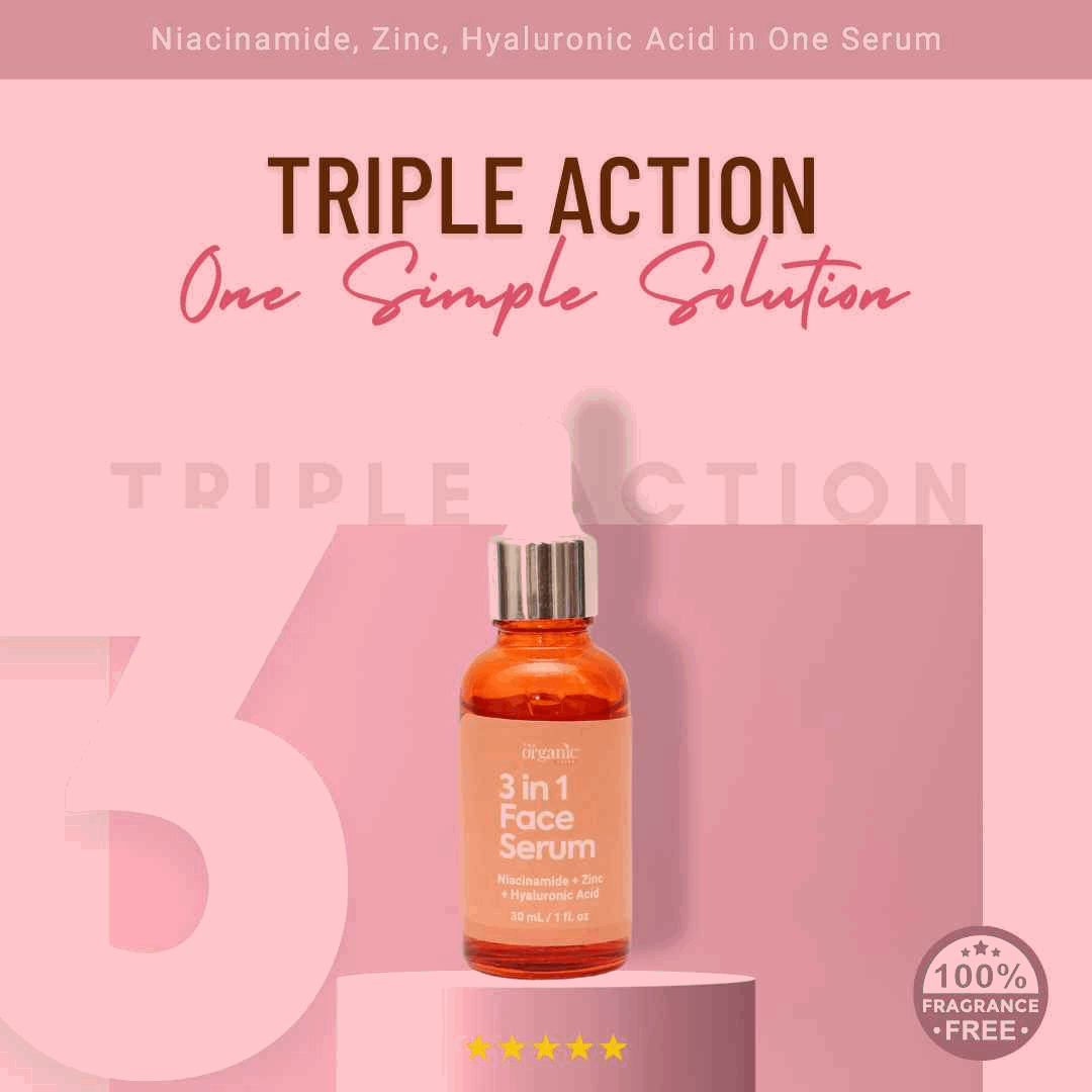 Niacinamide, Zinc, Hyaluronic Acid - 3 in 1 Serum - Fragrance Free - The Organic Store