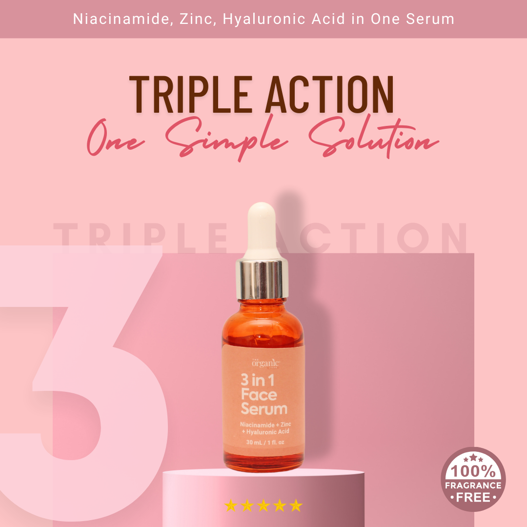 Niacinamide, Zinc, Hyaluronic Acid - 3 in 1 Serum - Fragrance Free