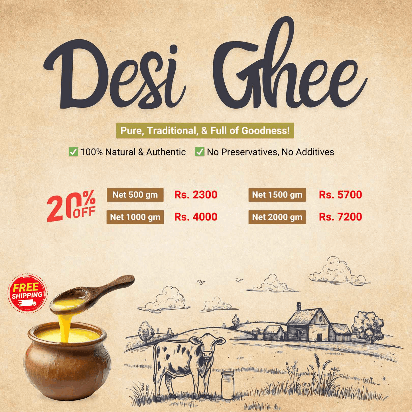Pure Traditional Desi Ghee خالص دیسی گھی - The Organic Store