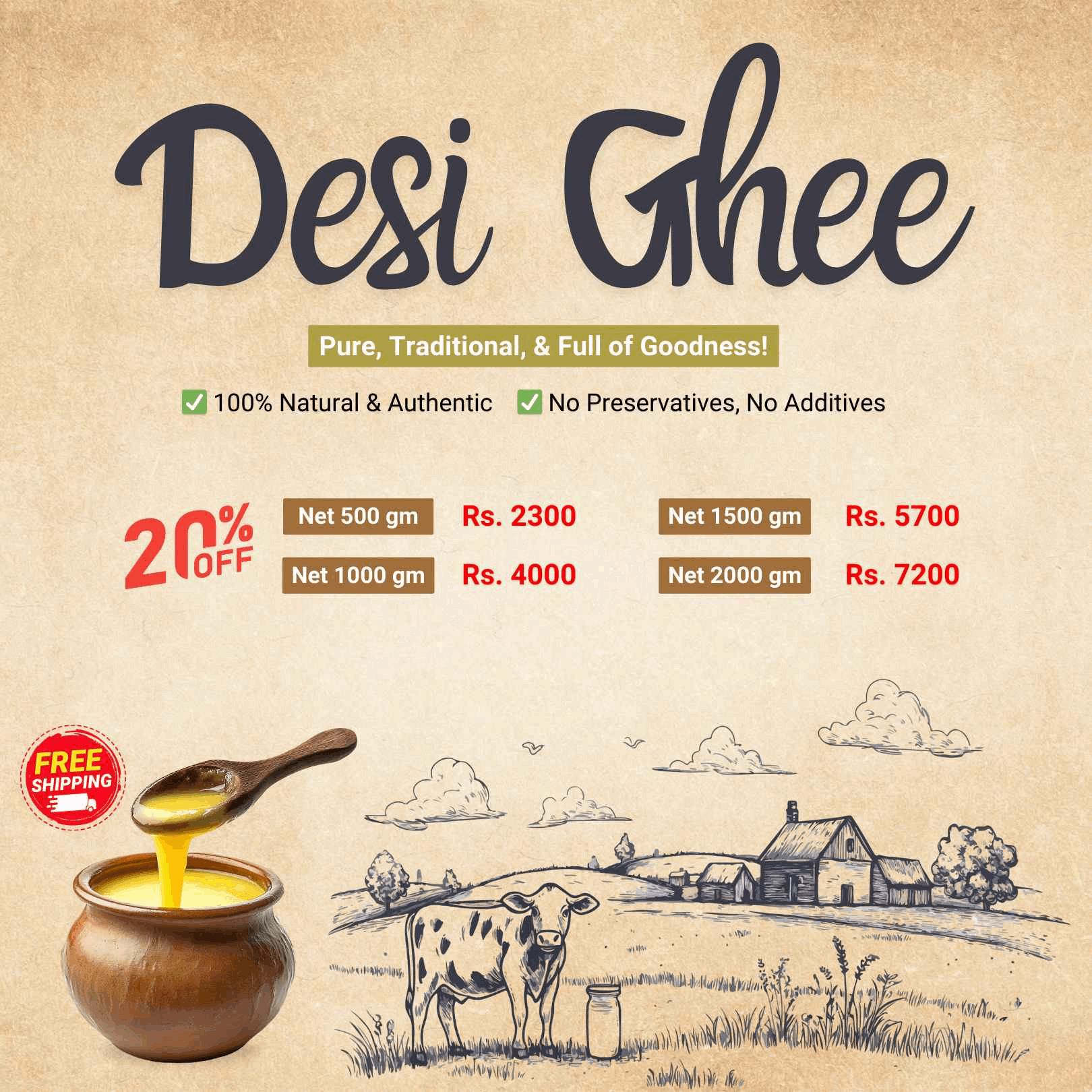 Pure Traditional Desi Ghee خالص دیسی گھی - The Organic Store