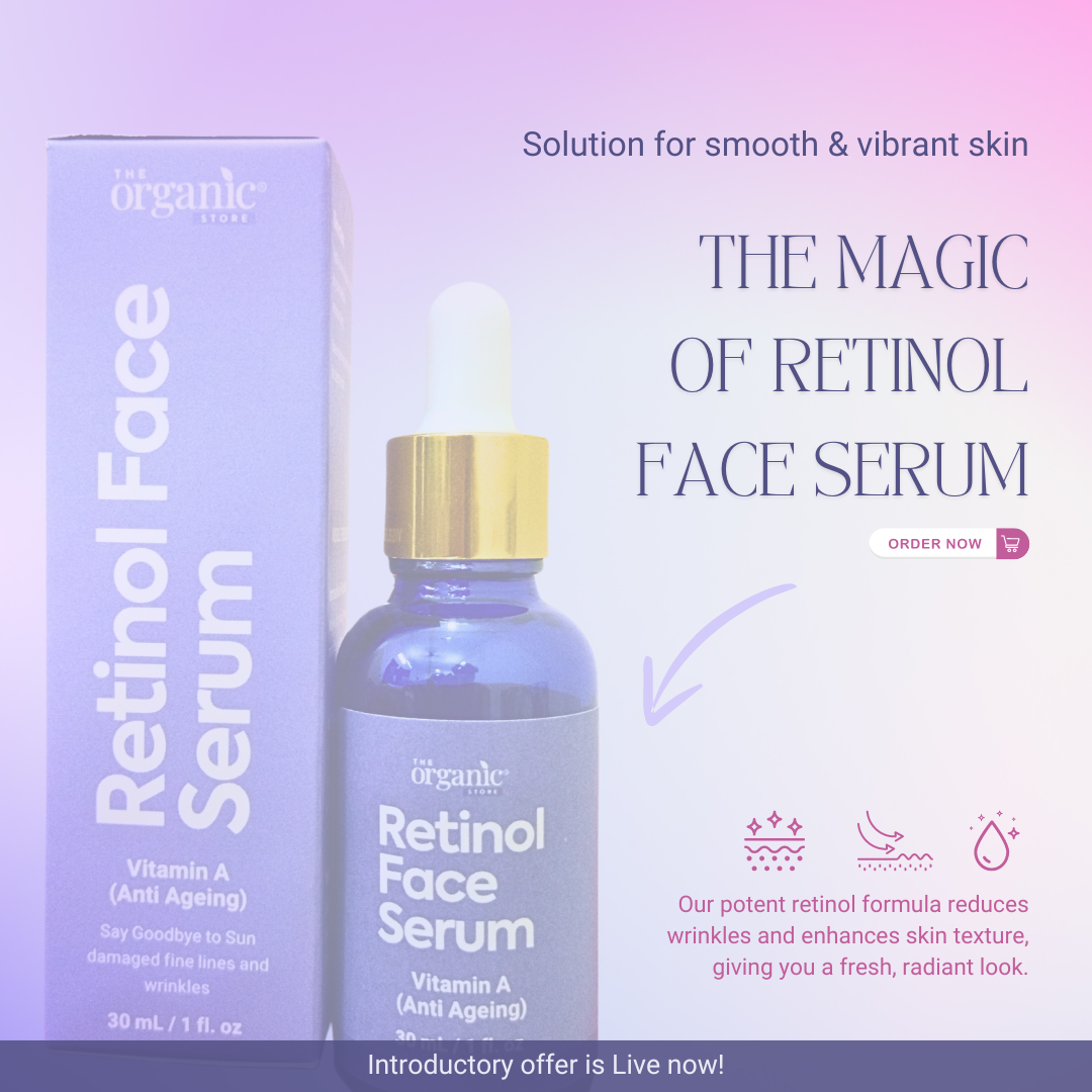 Retinol Serum by The Organic Store - Vitamin A - 30ml - Fragrance Free