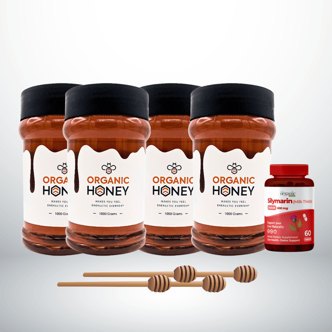 4kg Multiflora Honey + Free 4 spoons + 60 Silymarin Capsules