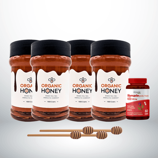 4kg Multiflora Honey + Free 4 spoons + 60 Silymarin Capsules