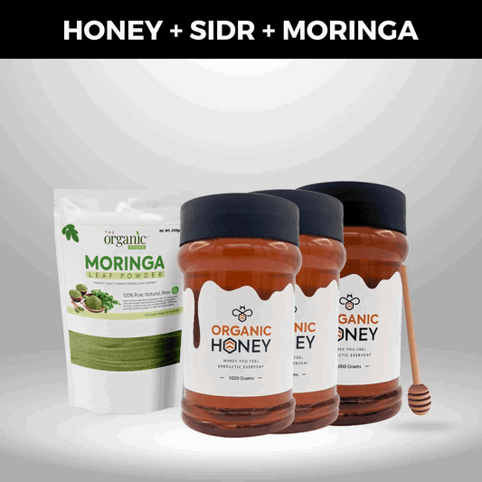 2kg Eucalyptus Honey + 1kg Sidr Honey + 500gm Moringa Powder - The Organic Store